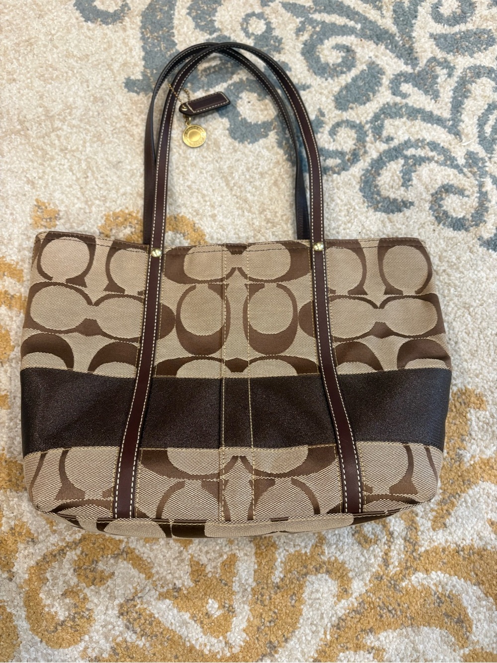 Coach Signature Canvas Brown Tote Bag